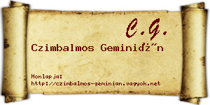 Czimbalmos Geminián névjegykártya